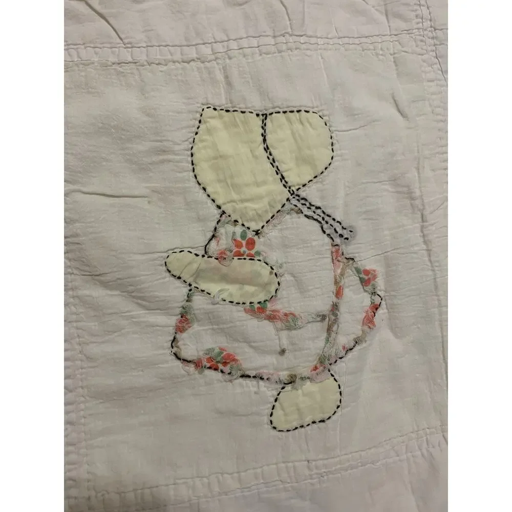 Vintage Sunbonnet Sue Quilt Cutter Primitive Hand Applique‎ Cottage 63x79” READ